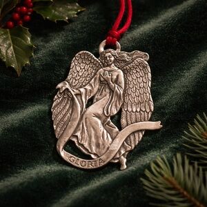 Seagull Pewter Gloria Angel Ornament 1993 Vintage Canada Fine Pewter Christmas